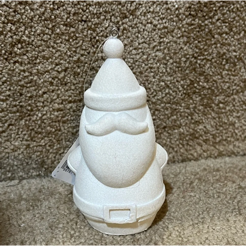 Velvet Santa Claus Ornament Flocked Santa Target Wondershop White